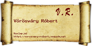 Vörösváry Róbert névjegykártya